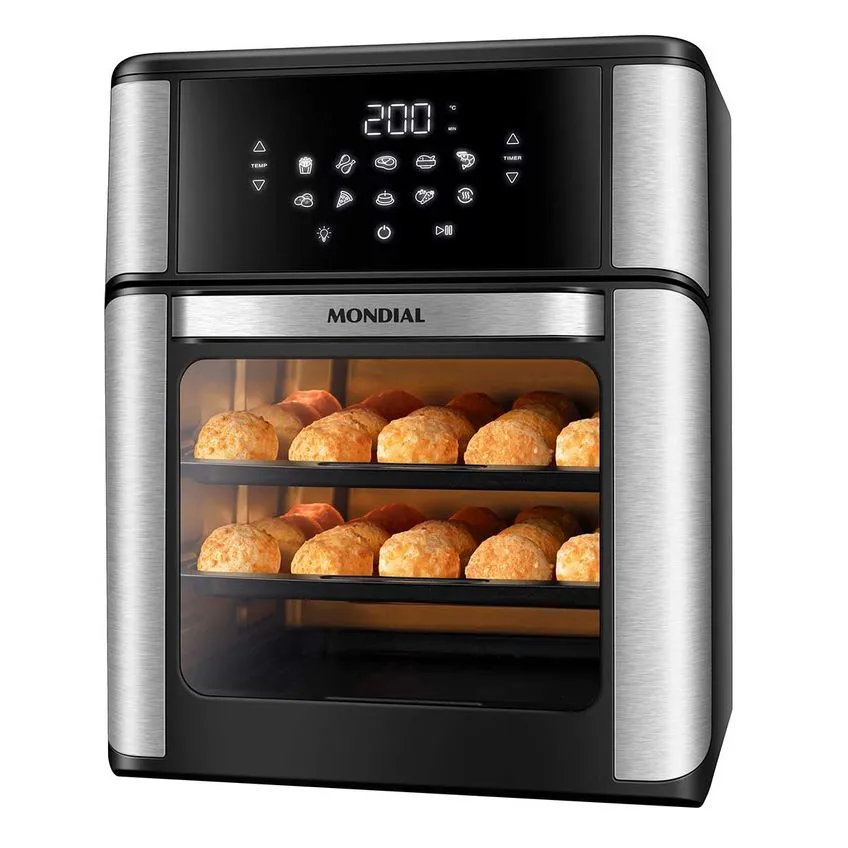 Air Fryer Mondial Forno Oven AFON-12L-BI Preto e Inox 12 Litros 220V