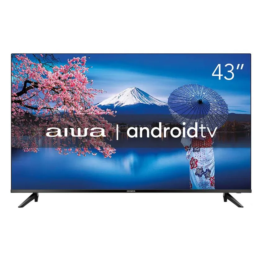 Smart TV Aiwa 43" Full HD D-LED Android TV Borda Ultrafina Preto