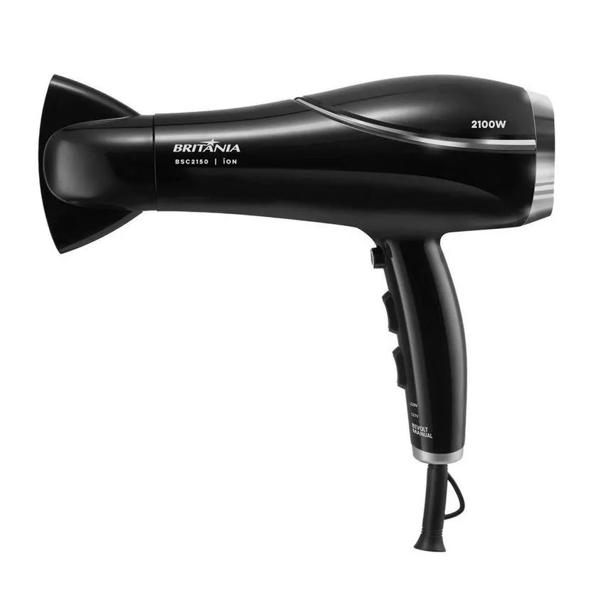 Secador de Cabelos Britânia 2100W BSC2150 Íon Bivolt Preto