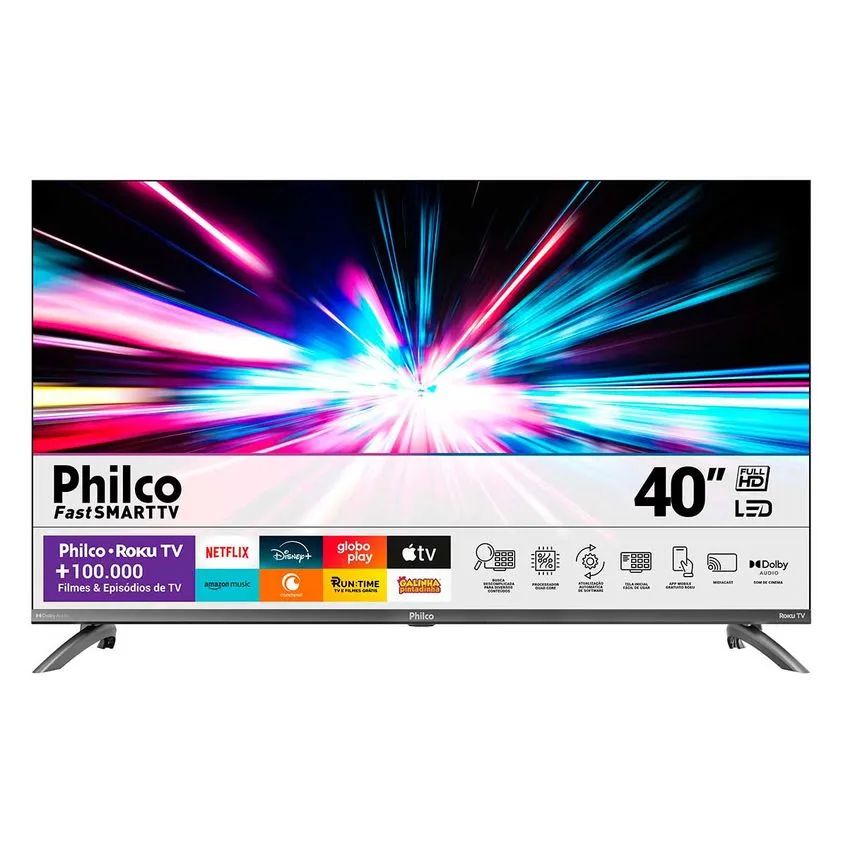 Smart TV Philco 40" PTV40M9GR2CGB Full HD LED Dolby Audio Roku TV