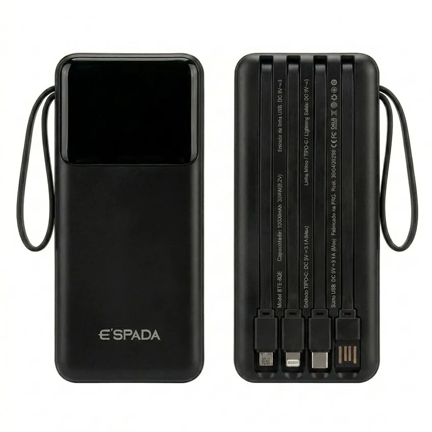 Carregador Portátil Celular Multi-conectores 10000mah Bte90e