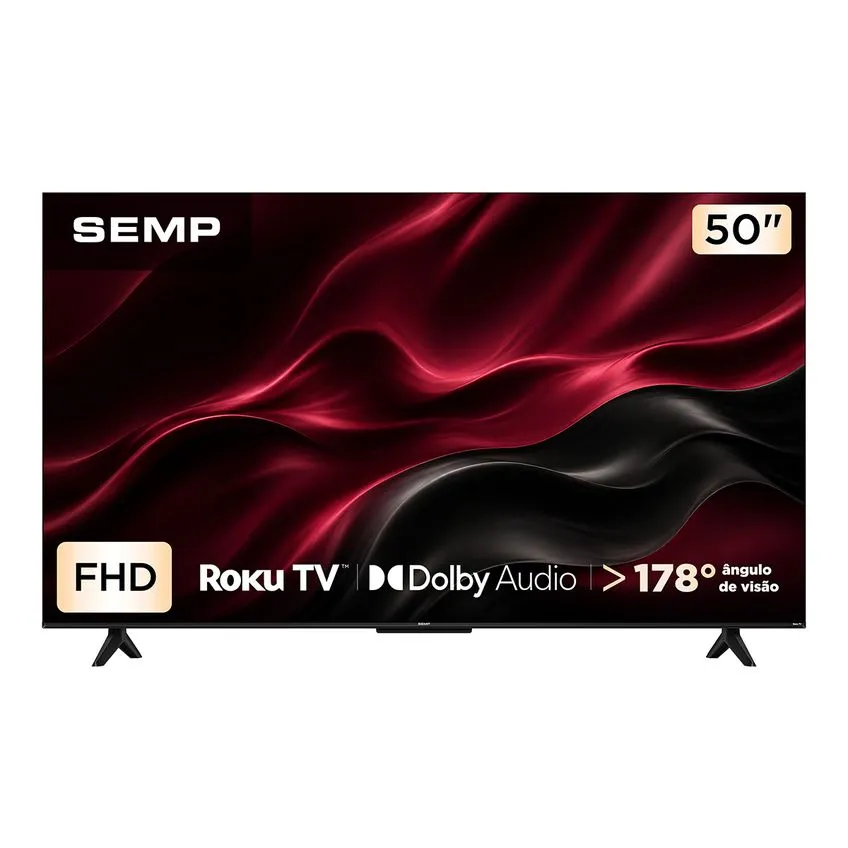 Smart TV LED 50" Semp 50S42 Full HD Roku TV HDR10 Wi-Fi Bluetooth