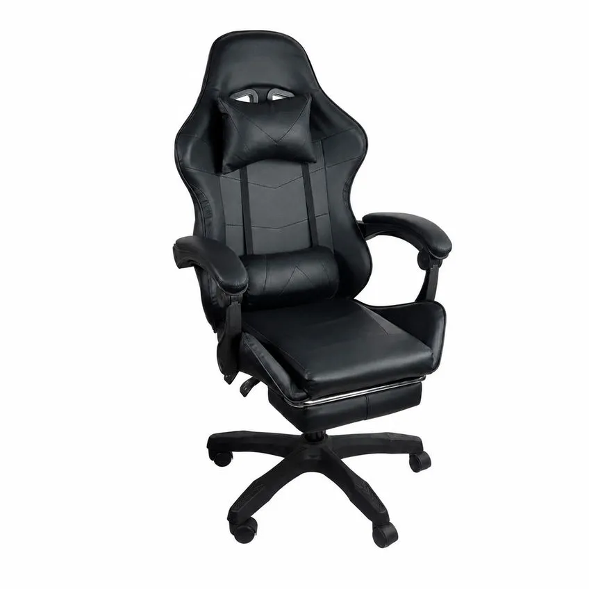 Cadeira Gamer Stillus Oficial Ergonômica Preta com Apoio para Pés para PC e Home Office