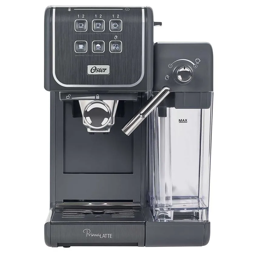 Cafeteira Espresso Elétrica Oster PrimaLatte Touch 2X mais Creme Cinza 220V