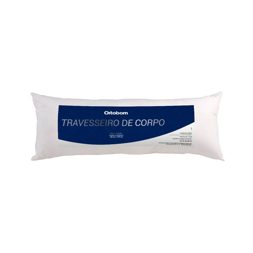 Travesseiro de Corpo em Poliéster 100% 38x120 cm Ortobom Giant Pillow Branco