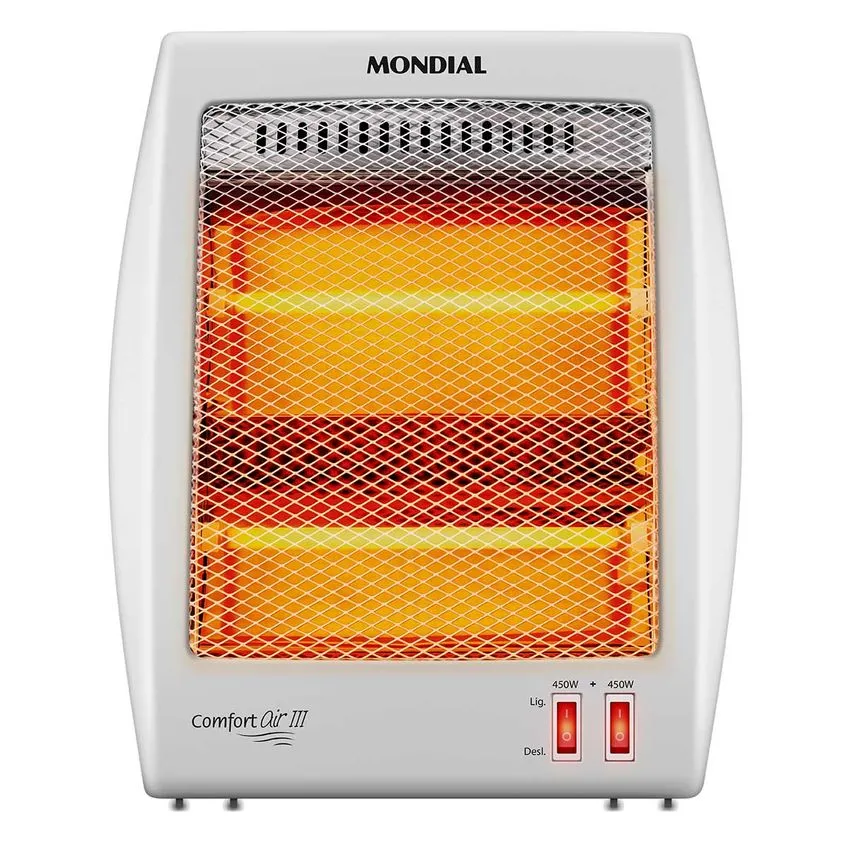 Aquecedor de Ambientes Halógeno a Quartzo Mondial A-16 Comfort Air III 900W 220V