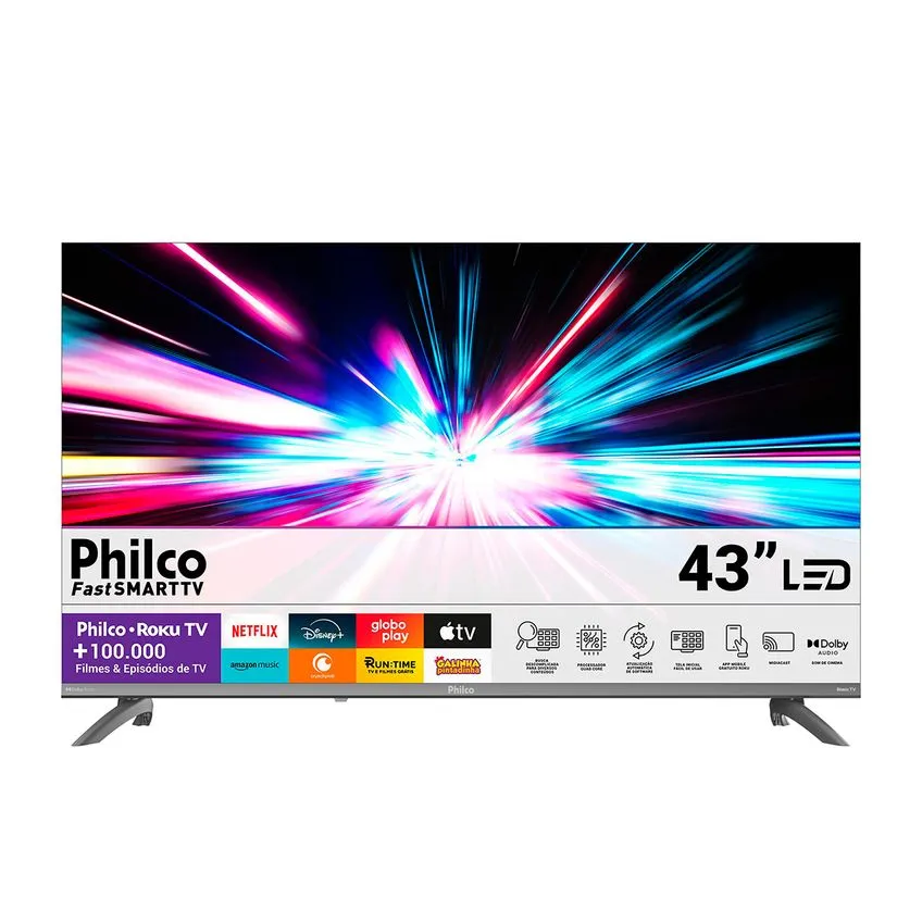 Smart TV 43" Philco Roku TV HDR10 Dolby Áudio P43CRA