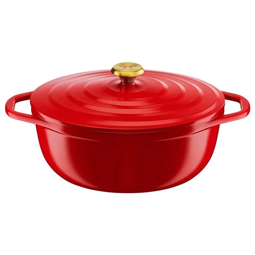 Caçarola Oval Tefal Air Alumínio Fundido 30cm Vermelha
