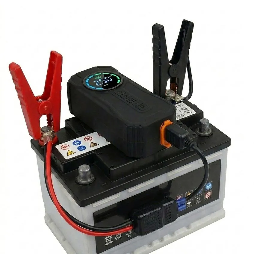 Auxiliar De Partida Com Lanterna Led Compressor De Ar Pneu