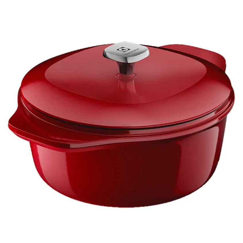 Panela de Ferro Fundido Esmaltado Caçarola Electrolux Expert 24cm Vermelha