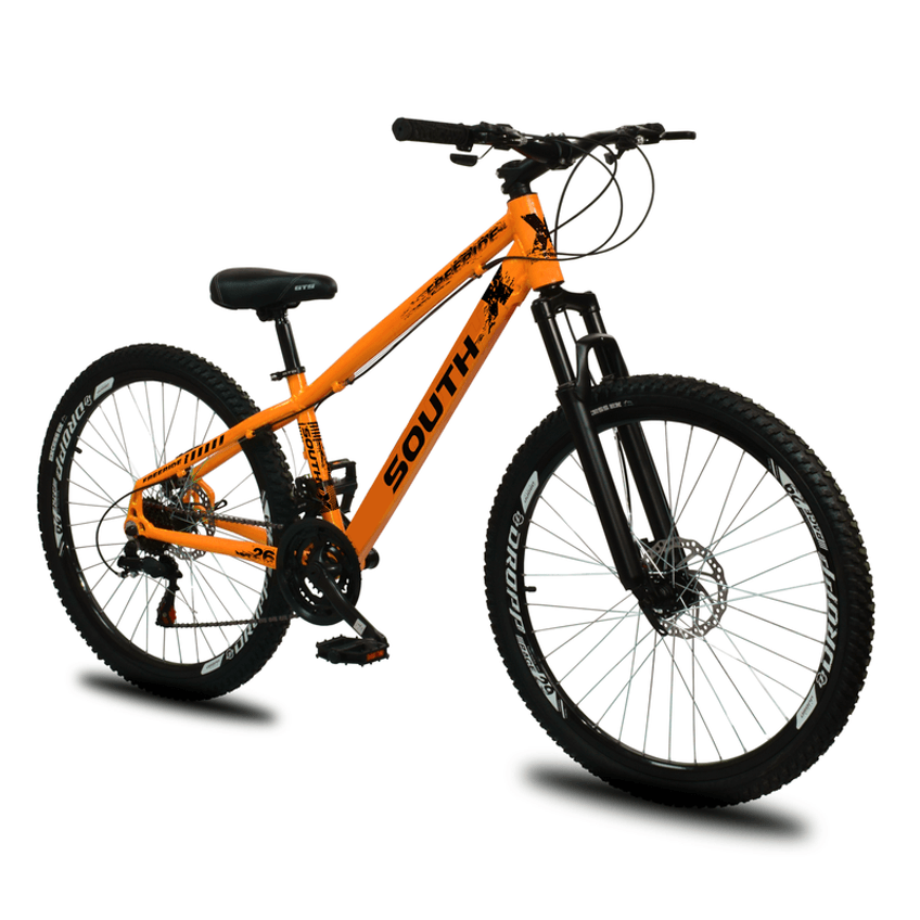 Bicicleta Aro 26 Freio a disco South Freeride 21 Marchas Câmbio Shimano Laranja