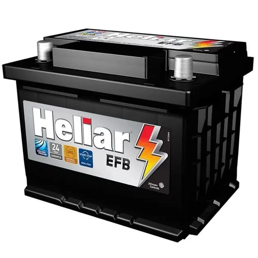 Bateria Heliar 60 Amperes para Carro Sistema Stop Start - Livre de Manutenção - 24 Meses de Garantia