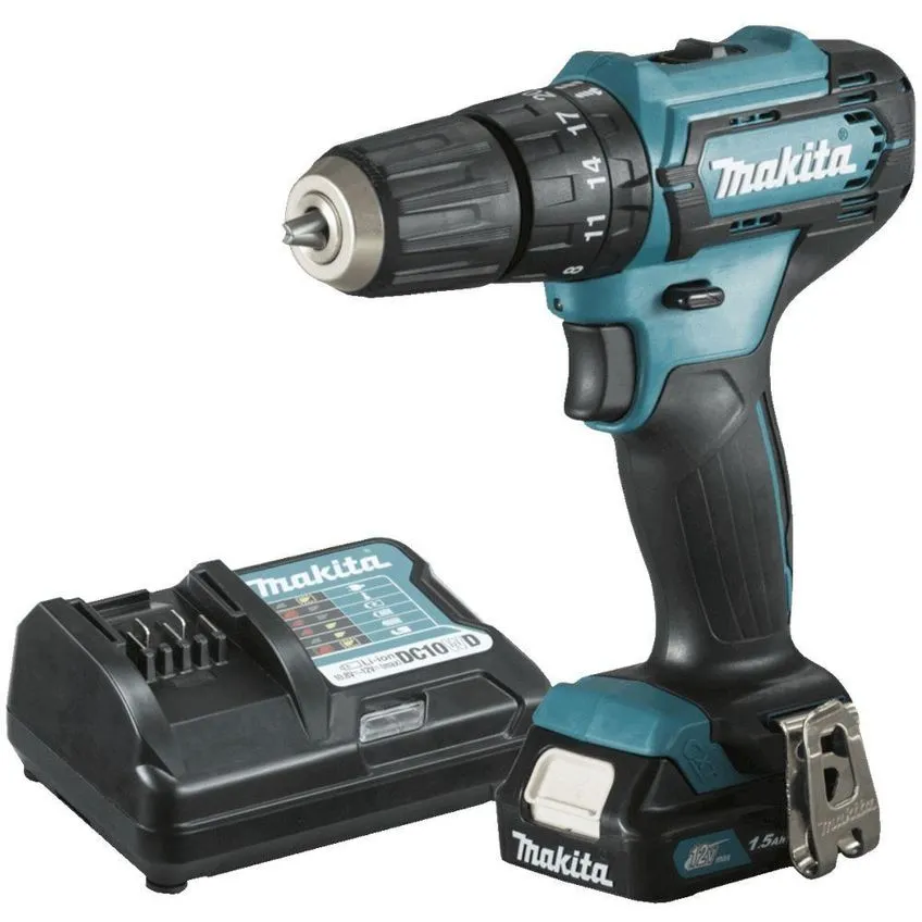 Parafusadeira Furadeira De Impacto A Bateria 12 Volts + Carregador - Hp333dwyx3 - Makita