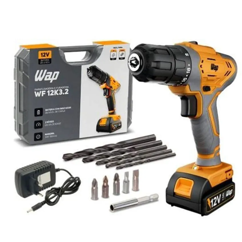 Parafusadeira E Furadeira Wap Wf12k3.2 Bateria 12v