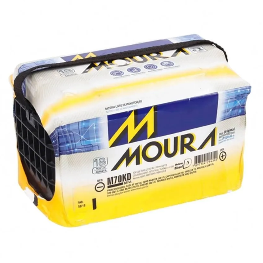 Bateria Moura 70 Amperes Lado Positivo Direito 18 Meses De Garantia