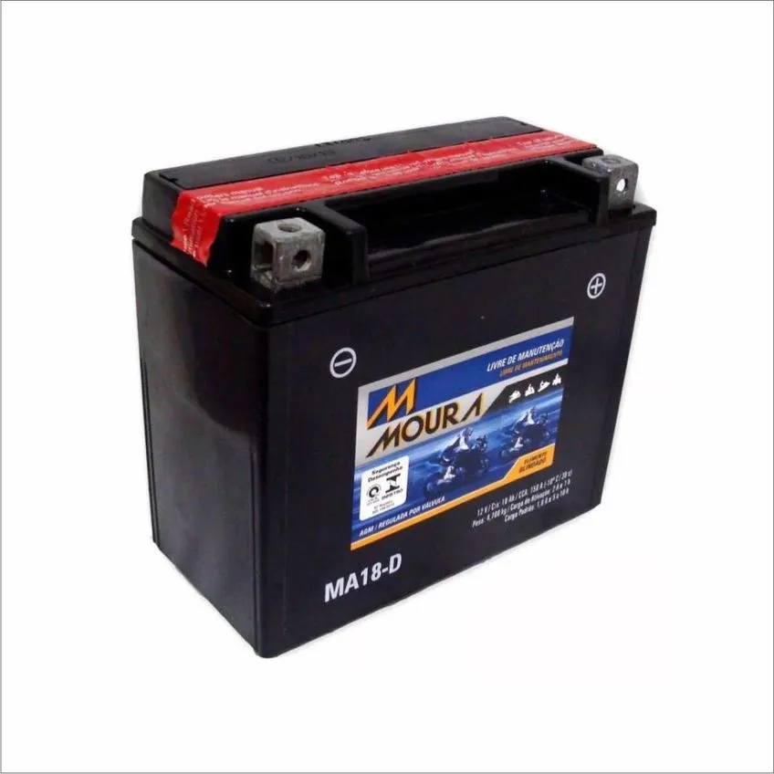 Bateria AGM Moto Moura 12V 18Ah MA18-D CBX 1000 SPORT GL 1800 GOLD WING F6B F6C 1500 NRX VALKYRIE