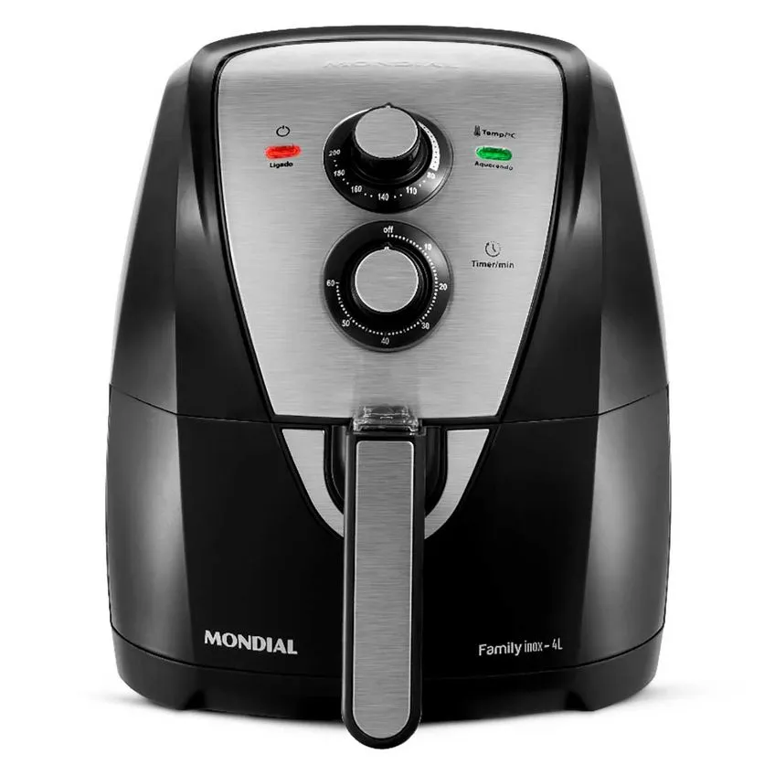 Fritadeira Elétrica Air Fryer Mondial 4L AFN-40-BI 1500W Preto/Inox 110V