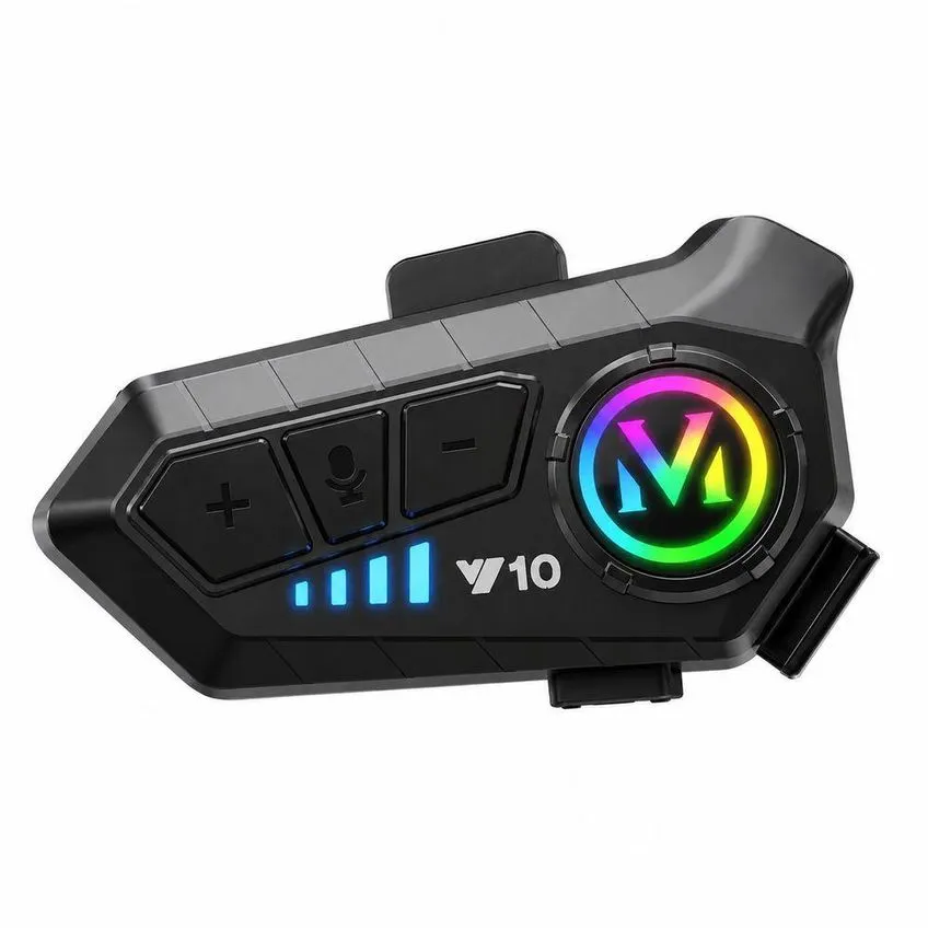 Intercomunicador Bluetooth para Capacete V10 com Áudio Estéreo e LED RGB 110V
